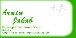 armin jakab business card
